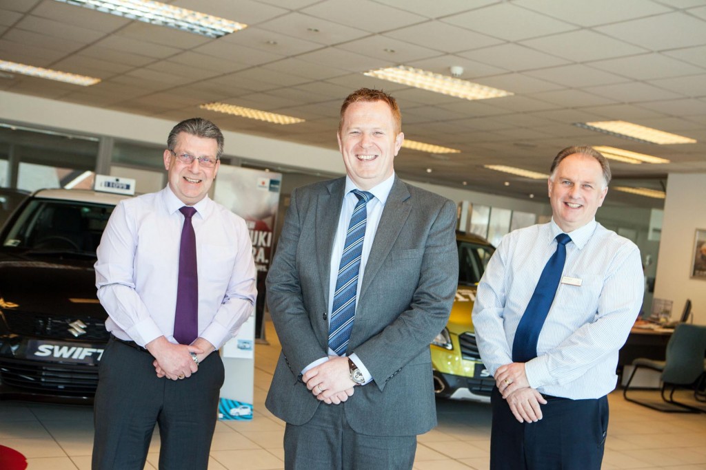 L-R, Gerry Rice (SEAT sales manager), Paul Greenfield (General Manager), Mark Hylands (Citroen Sales Manager)