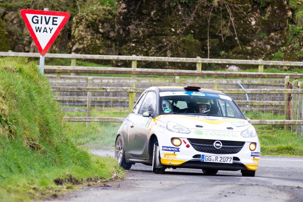 Marijan Griebel won the Coling McRae Flat Out Trophy and is pictured here on Hamiltons Folly stage with his puncture