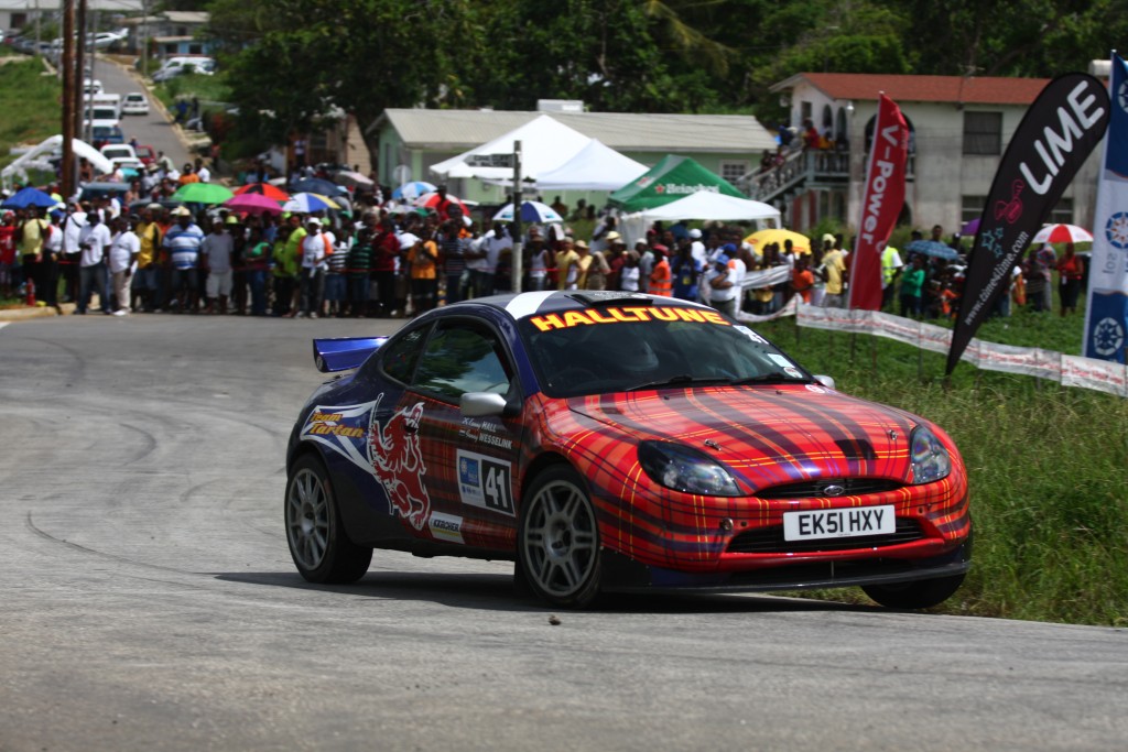 Scotland's Kenny Hall in his Team Tartan Ford Puma on the 2010 SOL Rally Barbados. Picture - Graham Curry Photography