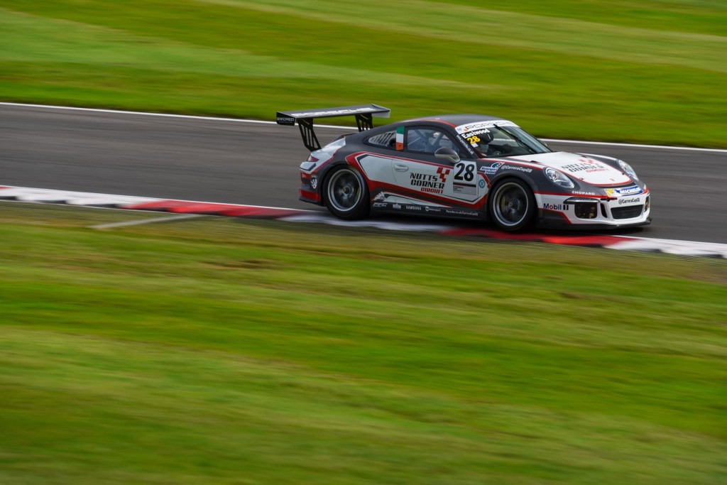 Charlie Eastwood in his Porsche Carrera Cup GB car at Brands Hatch