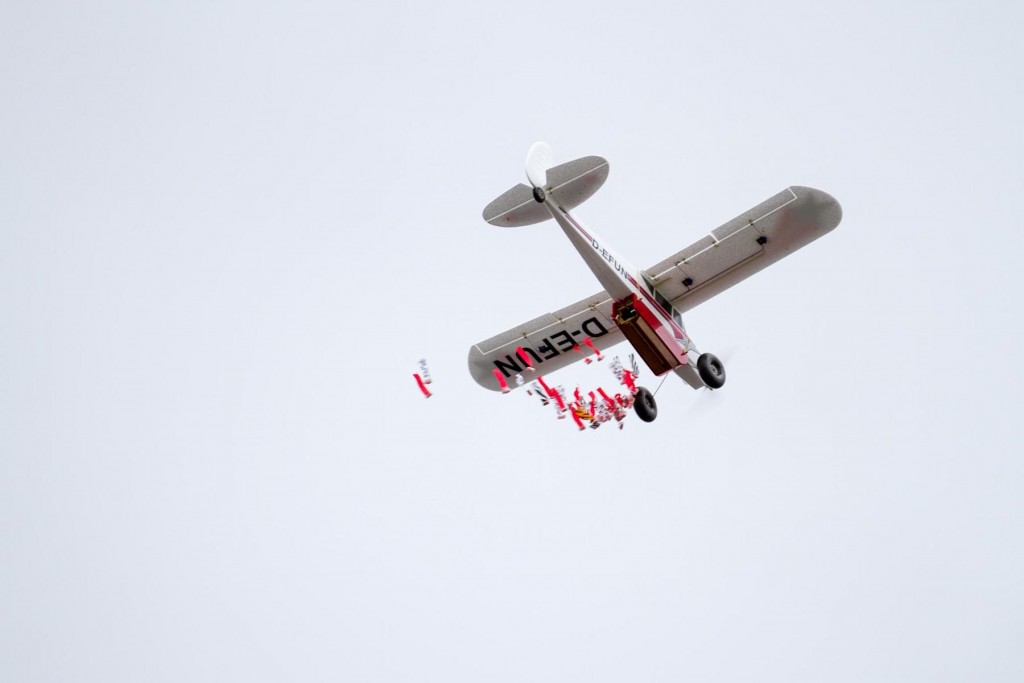 This little plane has the ability to drop sweets along its flight path - a firm favourite with the kids watching the display...