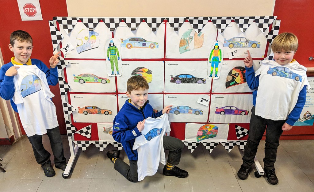 Colouring competition winners (L-R) Dara, Cormac and Jayden. picture:Jonathan MacDonald