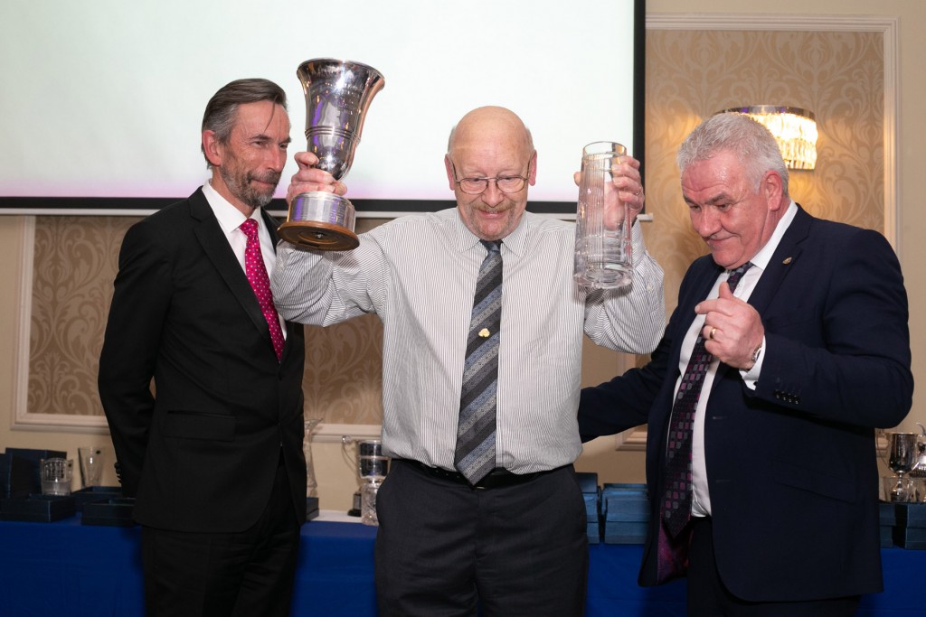 William Heaney receiving his 2018 ANICC Clubman of the Year award from Hugh Chambers CEO, Motorsport UK and Henry Campbell, Chairman ANICC | Image courtesy of John O'Neill - Sperrins Photography